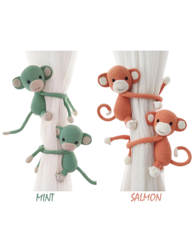 Embrasse de rideau crochet amigurumi animaux safari décoration