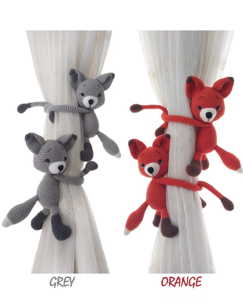 Embrasse de rideau crochet amigurumi animaux safari décoration