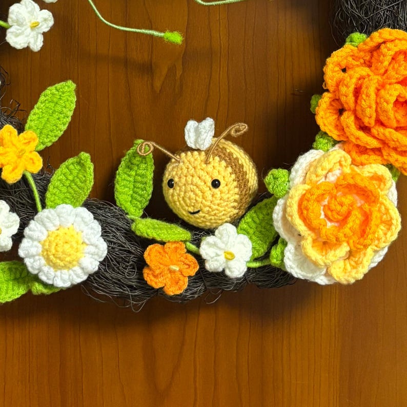 Couronne arc-en-ciel au crochet pour décoration murale et porte maison