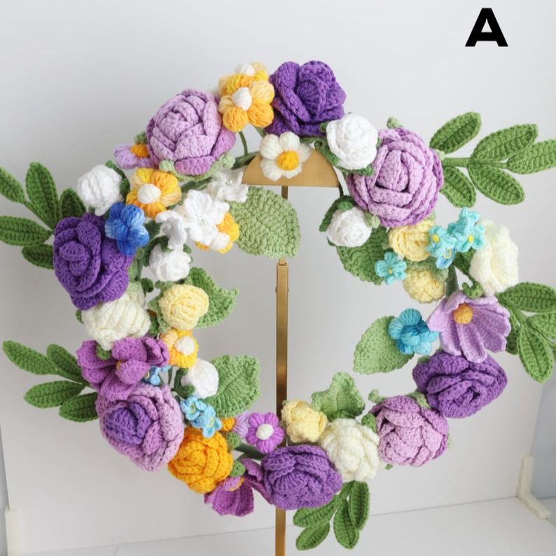 Couronne florale au crochet pour décoration maison et fête des mères