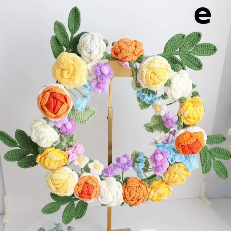 Couronne florale au crochet pour décoration maison et fête des mères