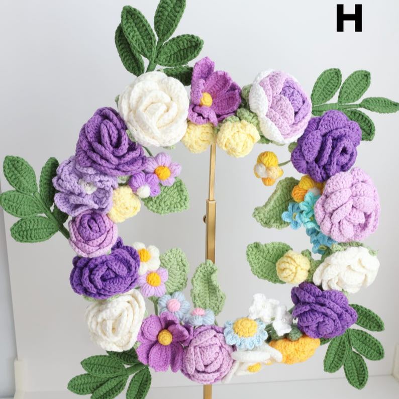 Couronne florale au crochet pour décoration maison et fête des mères