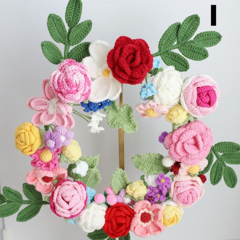 Couronne florale au crochet pour décoration maison et fête des mères