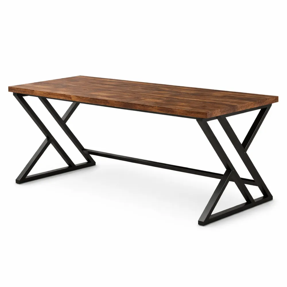 Industrieller Schreibtisch mit Stauraum, Metall-Holz, für Schlafzimmer und Arbeitszimmer