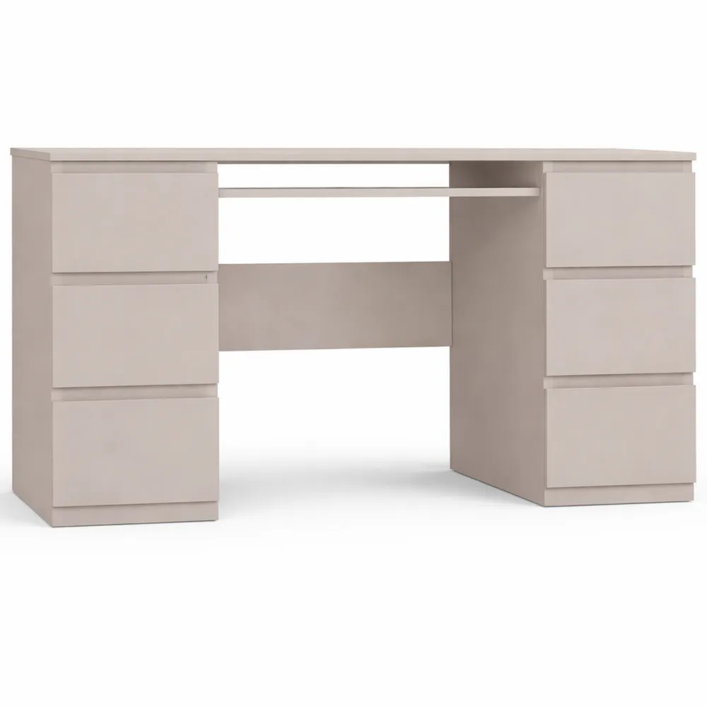 Moderner Schreibtisch mit Schubladen und Tastaturauszug für Home Office