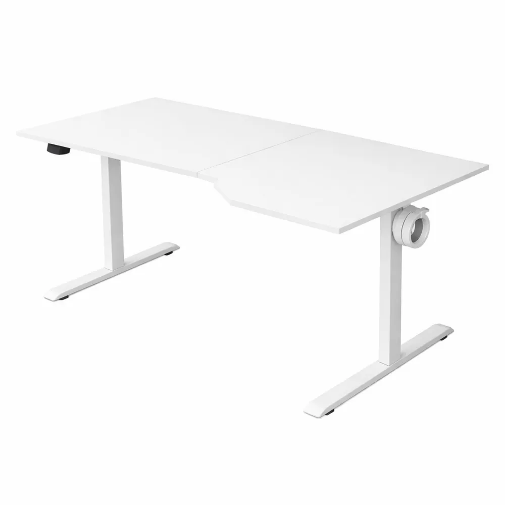 Elektrisch höhenverstellbarer L-förmiger Schreibtisch, ergonomisch für Home Office