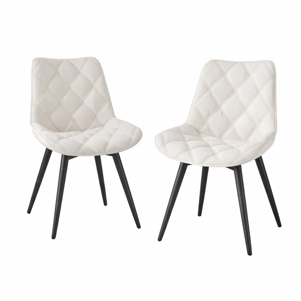 Moderner Drehstuhl mit Rückenlehne für Esszimmer, Weiß, 2er Set