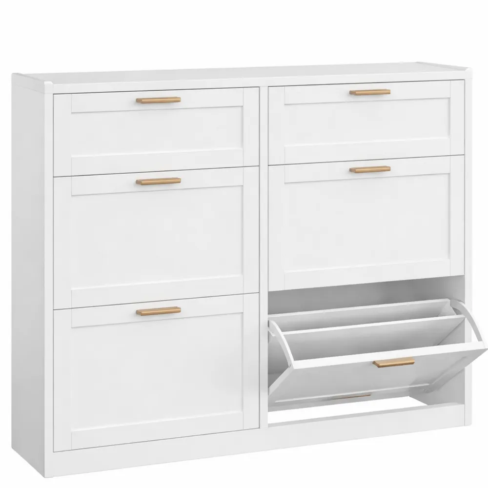 Schmaler Schuhschrank für 16-24 Paar Schuhe, mit verstellbarer Trennwand und Schubladen