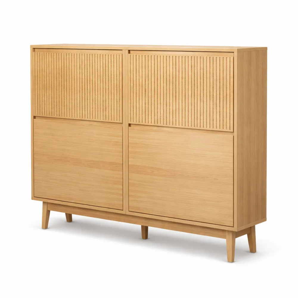 Platzsparender Schuhschrank mit Klappen für 16-28 Paar