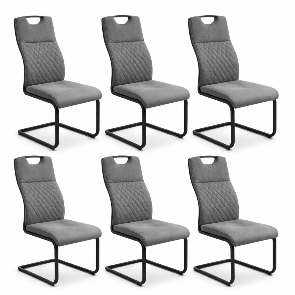 Gepolsterte Esszimmerstühle im 6er Set mit hoher Rückenlehne