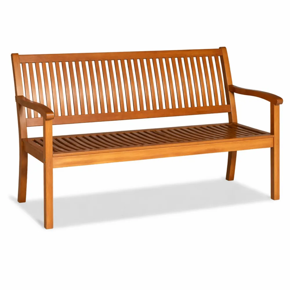 Wetterfeste Gartenbank aus Eukalyptusholz für Terrasse und Balkon