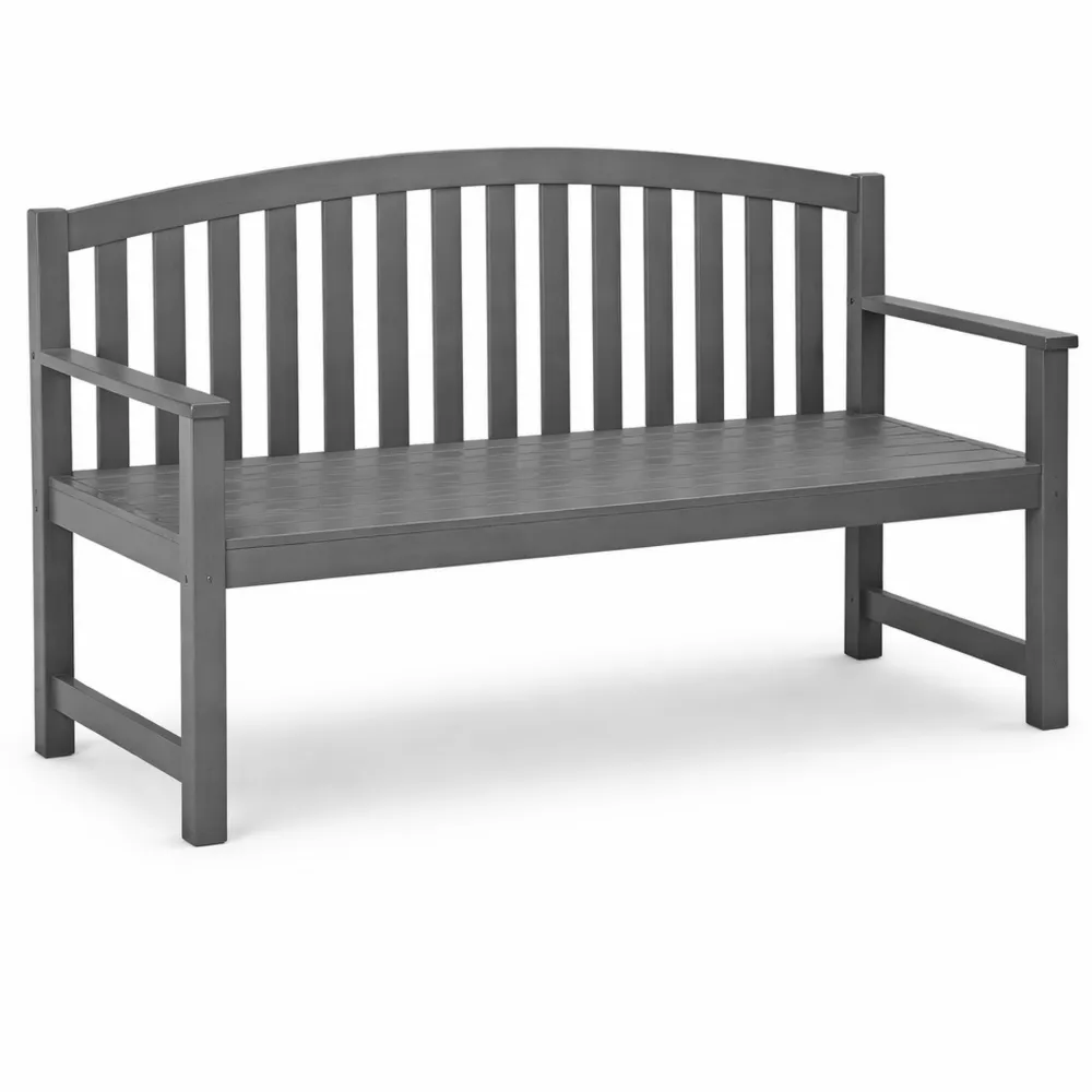 Wetterfeste 2-Sitzer Gartenbank aus Holz mit Rückenlehne, bis 240 kg belastbar, für Balkon und Terrasse