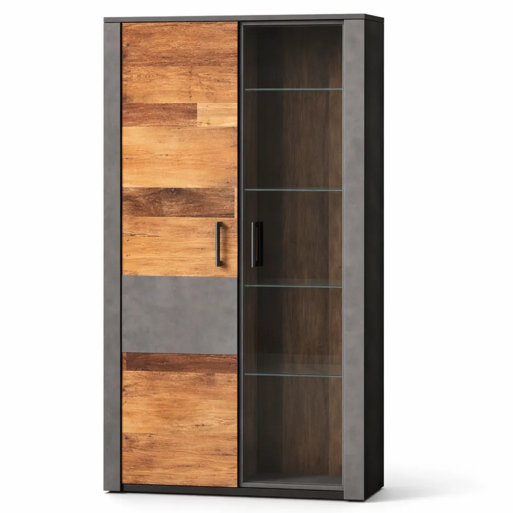 Moderner Regalschrank mit Stauraum und Glasböden