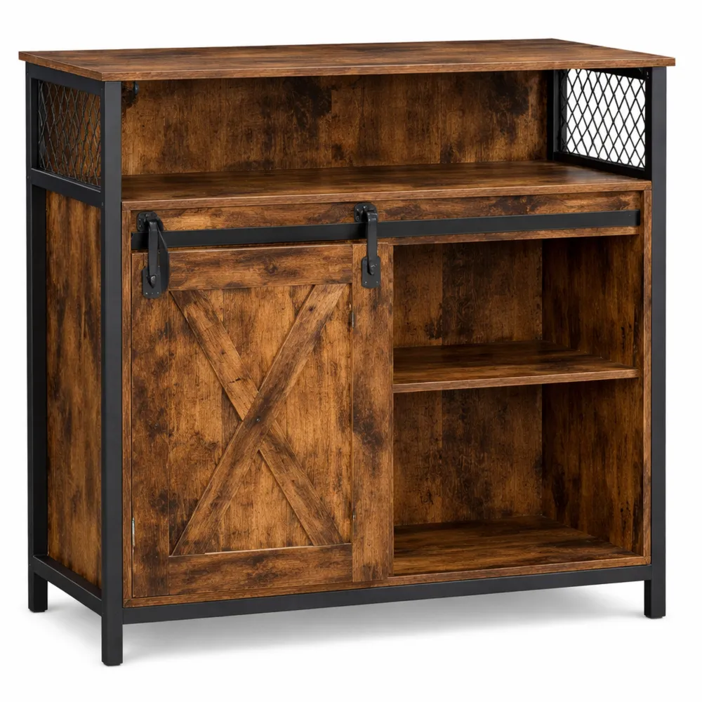Industrielles Sideboard mit Schiebetür und verstellbarem Regal für vielseitige Aufbewahrung