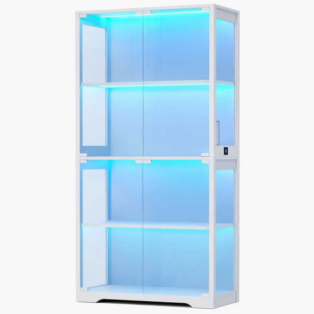 Elegante Vitrine mit LED und Glastüren für Wohnzimmer