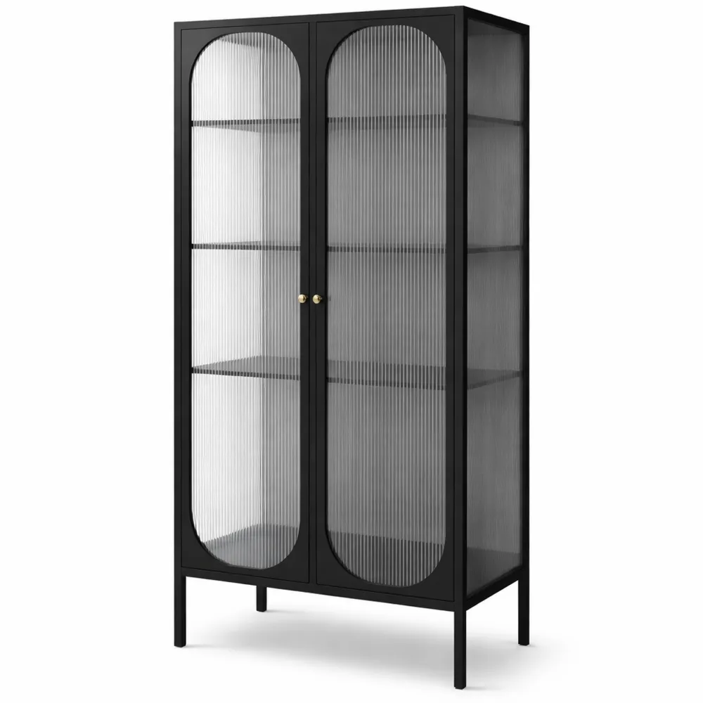 Industrieller Stahlschrank mit 5 Regalfächern und 2 Türen, 80x175x40 cm