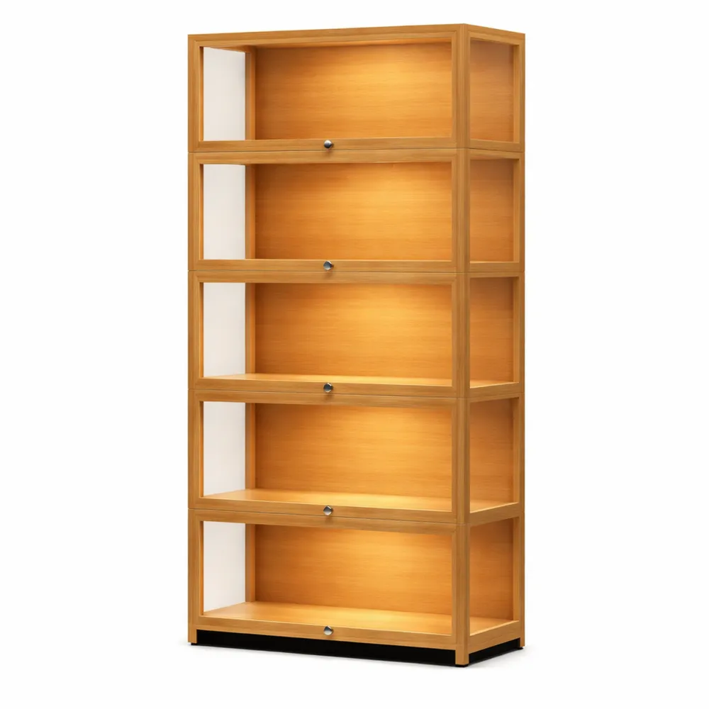 Transparenter Vitrinenschrank mit Glasböden für Wohnbereiche