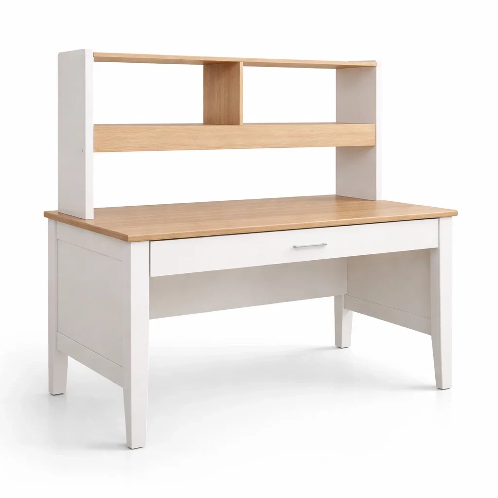 Schreibtisch holz mit regal und schublade-FURNIBALANCE