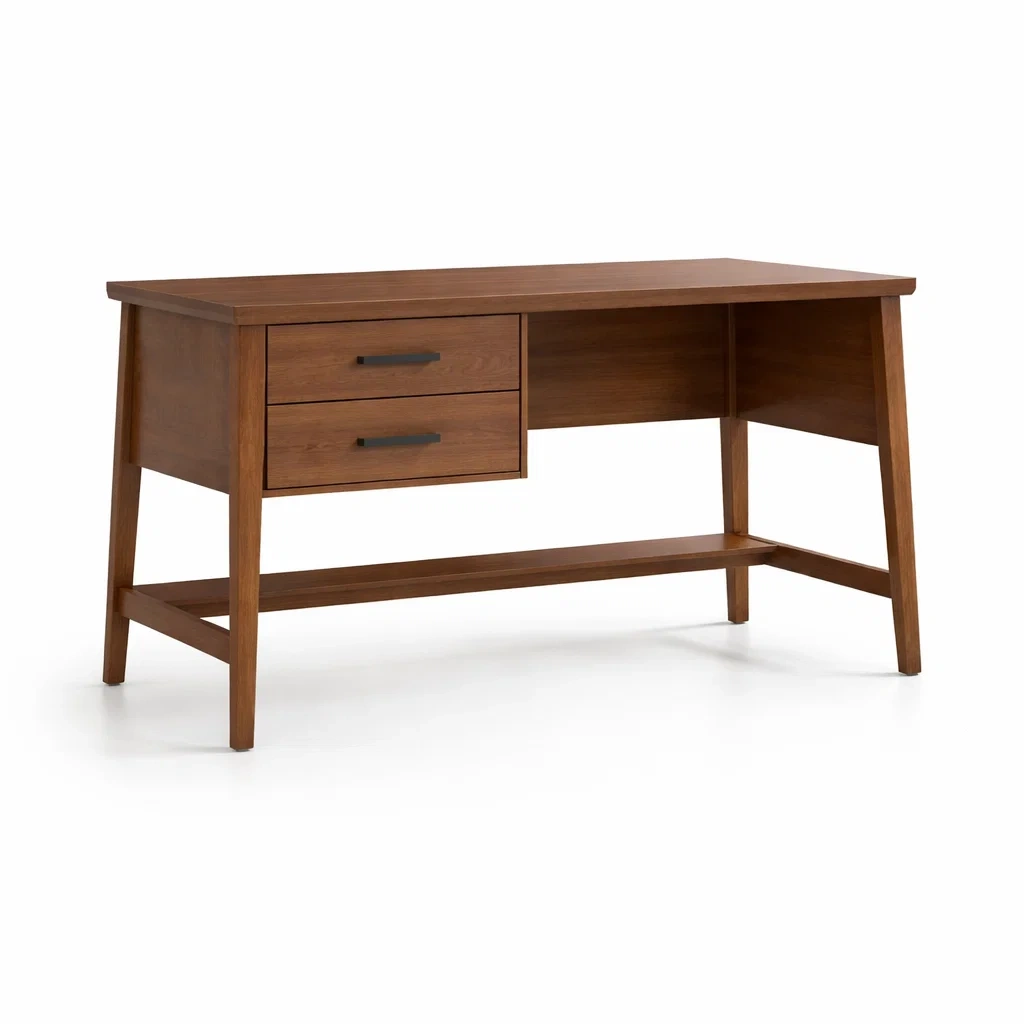 Schreibtisch holz walnuss mit schubladen-FURNIBALANCE