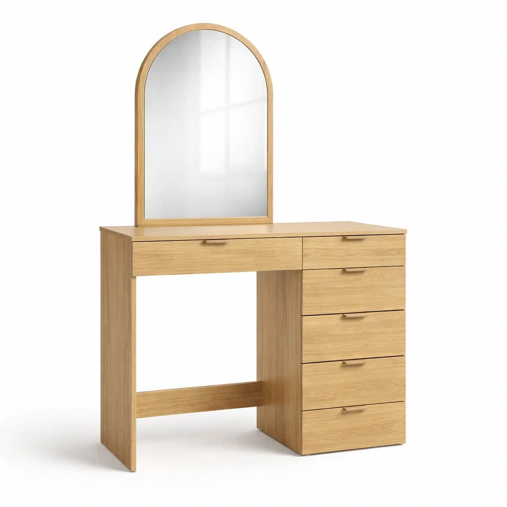 Schminktisch mdf eichenoptik mit spiegel-FURNIBALANCE