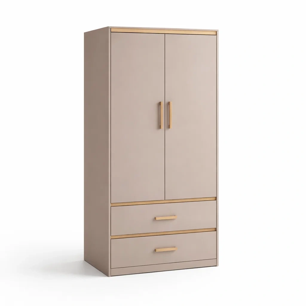 Kleiderschrank mdf beige mit schubladen 200 x 80 x 50 cm-FURNIBALANCE