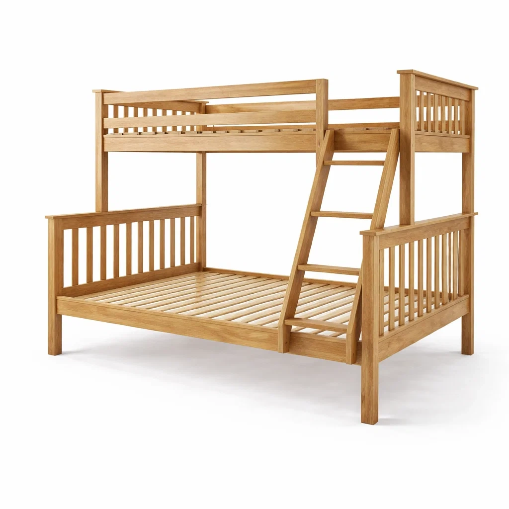 Etagenbett eichenholz mit leiter-FURNIINHOUSE