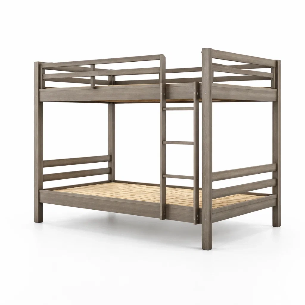 Etagenbett kiefernholz grau mit leiter-FURNIINHOUSE