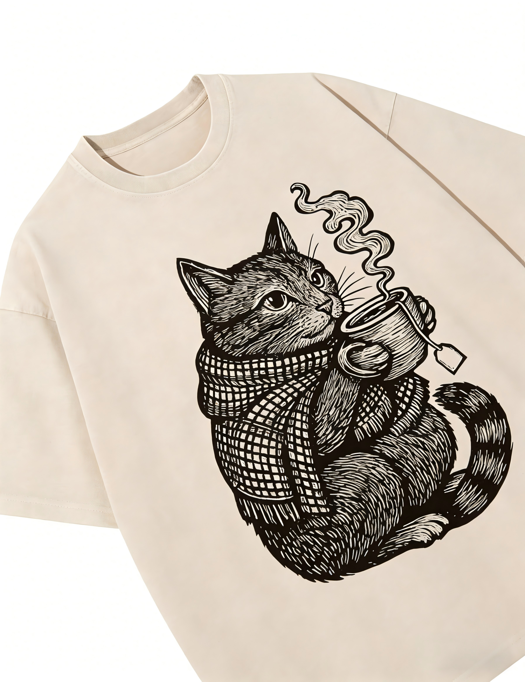 Autumn Cat Washed T-shirt