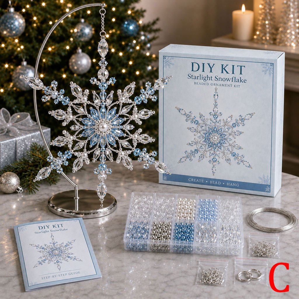 ❄️ DIY Beaded Snowflake Ornament Kits — Create Your Own Crystal Christmas Magic