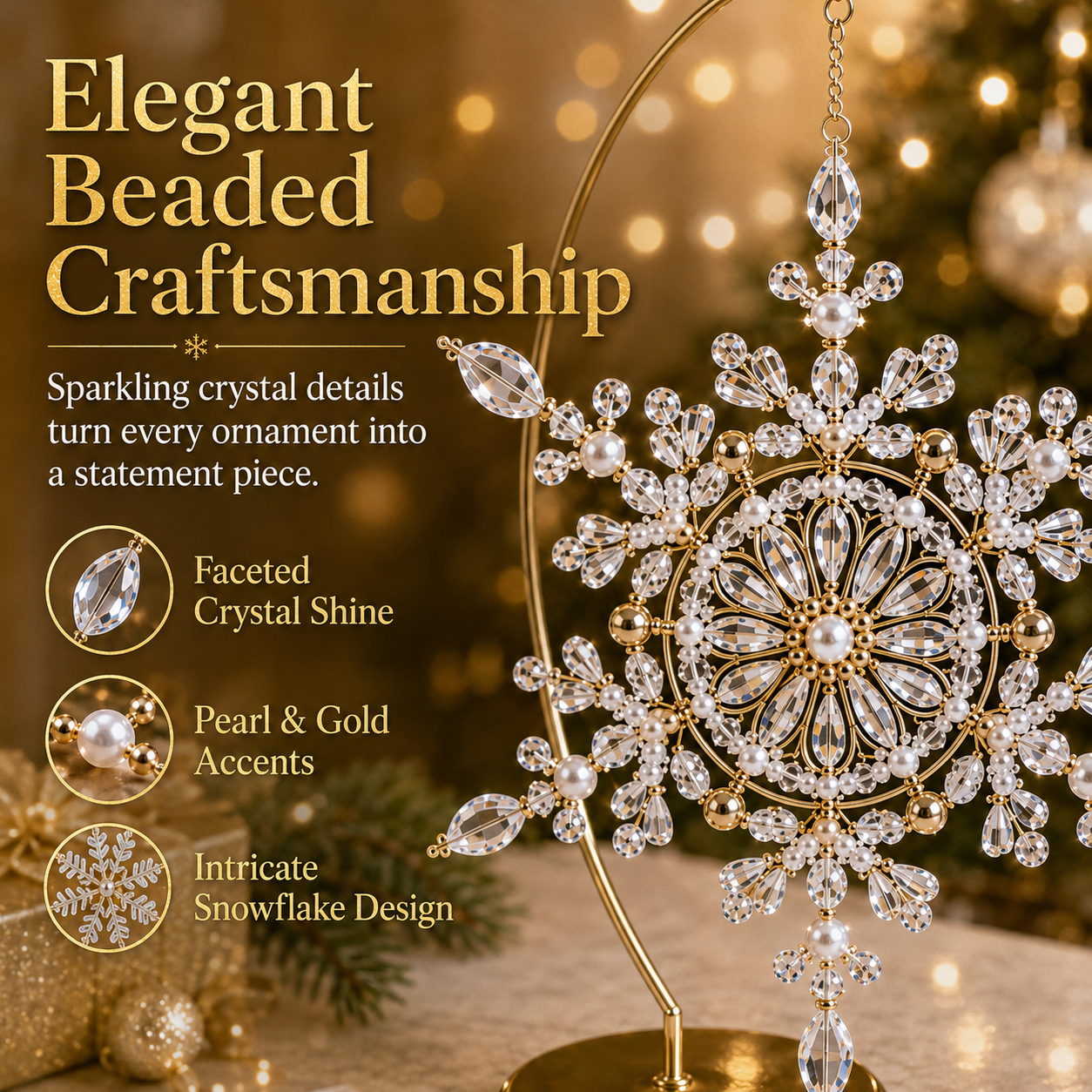 ❄️ DIY Beaded Snowflake Ornament Kits — Create Your Own Crystal Christmas Magic