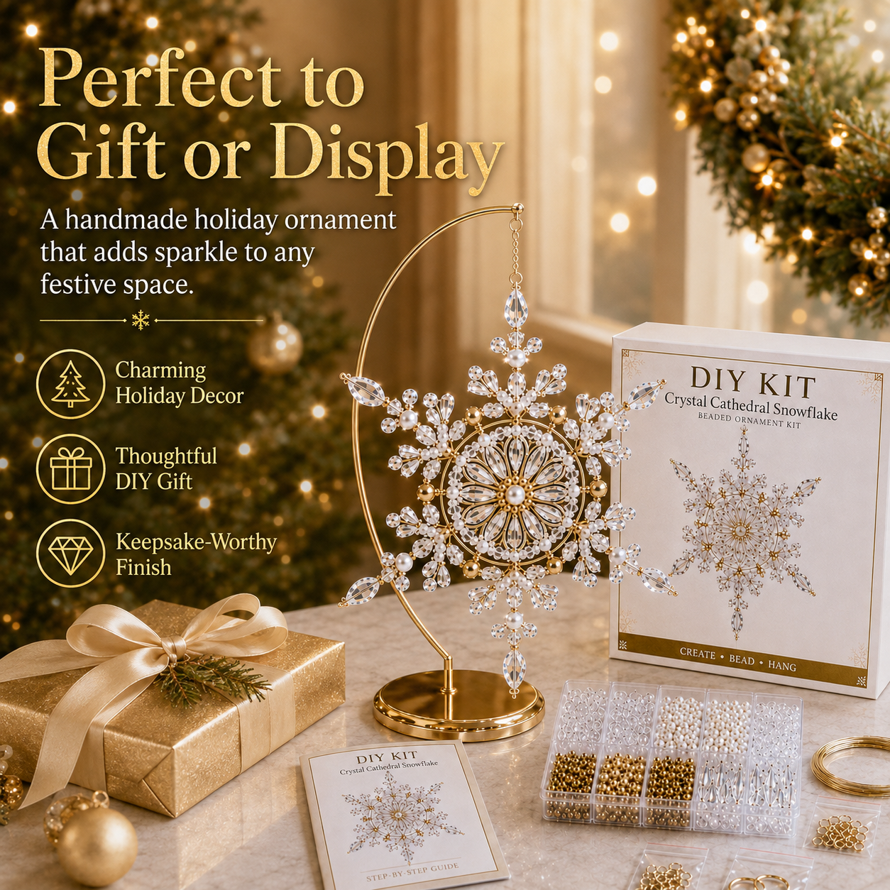 ❄️ DIY Beaded Snowflake Ornament Kits — Create Your Own Crystal Christmas Magic