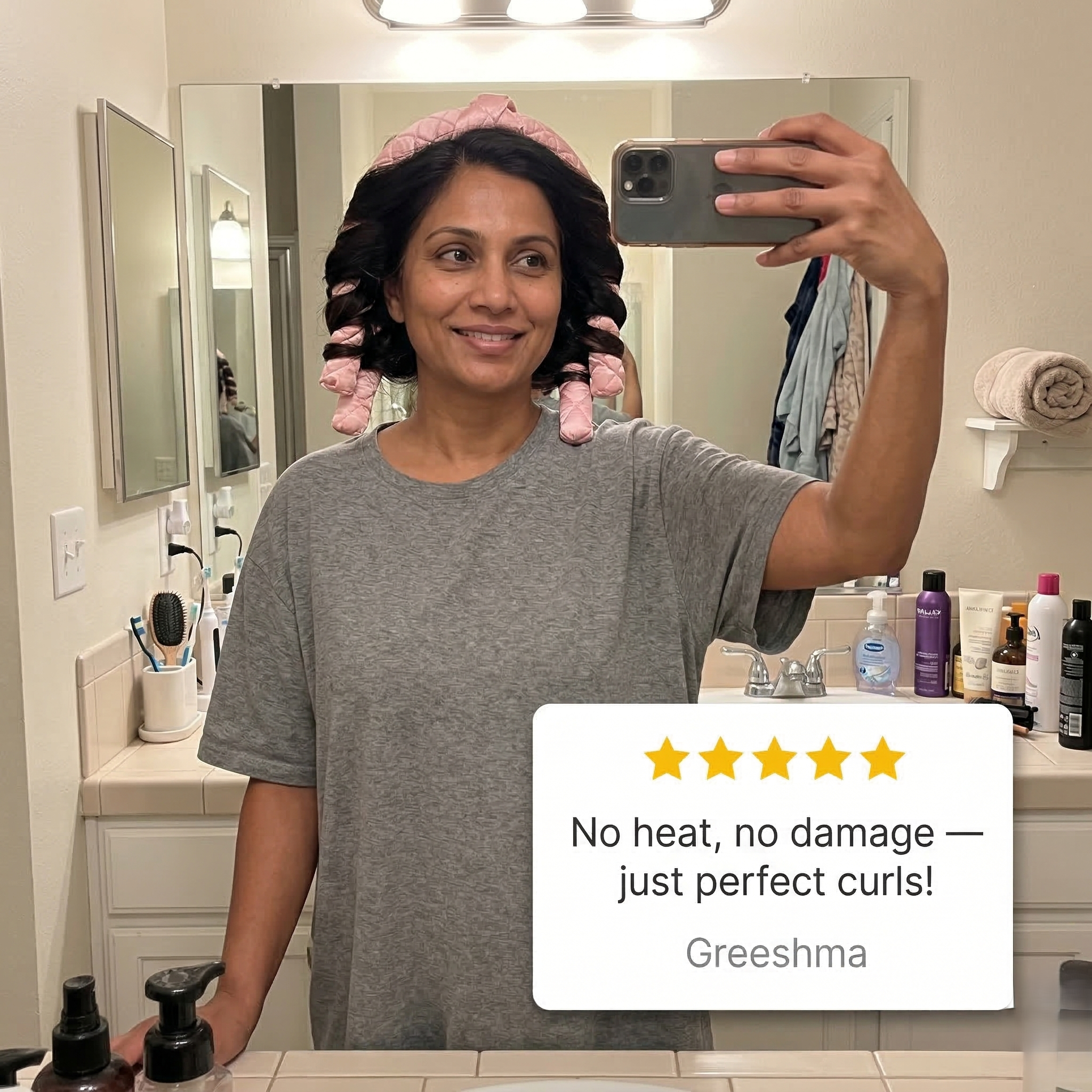 50%💥 – Heatless Overnight Curl Set | No Damage Soft Waves 