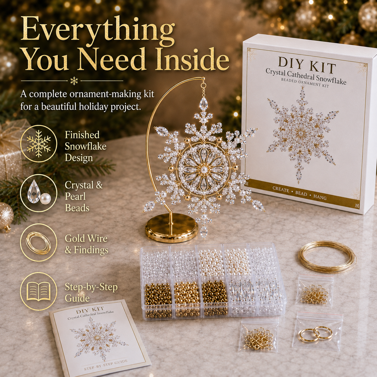 ❄️ DIY Beaded Snowflake Ornament Kits — Create Your Own Crystal Christmas Magic