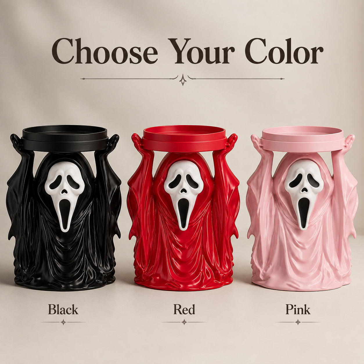 Ghost Face Candle Holder three colors