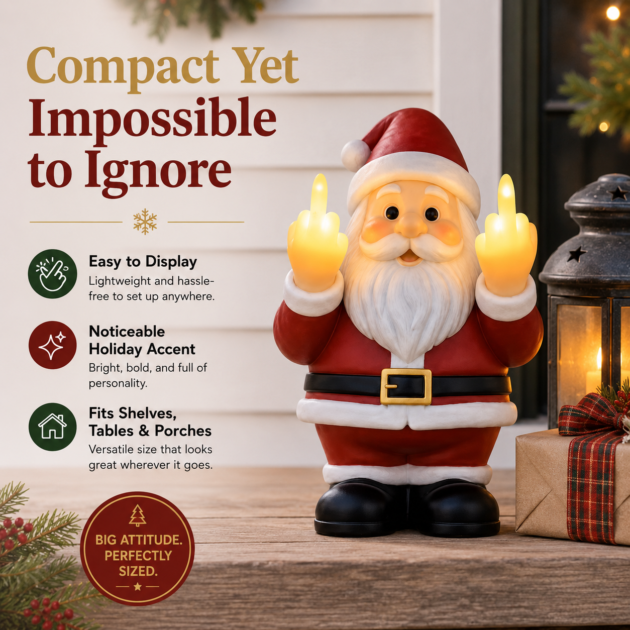Sarcastic Santa Christmas Wall Decoration