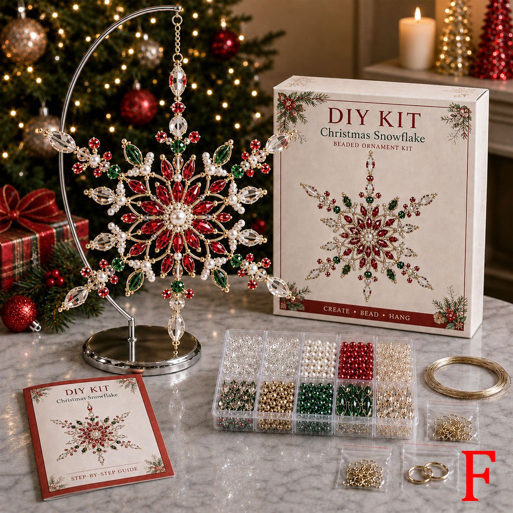 ❄️ DIY Beaded Snowflake Ornament Kits — Create Your Own Crystal Christmas Magic