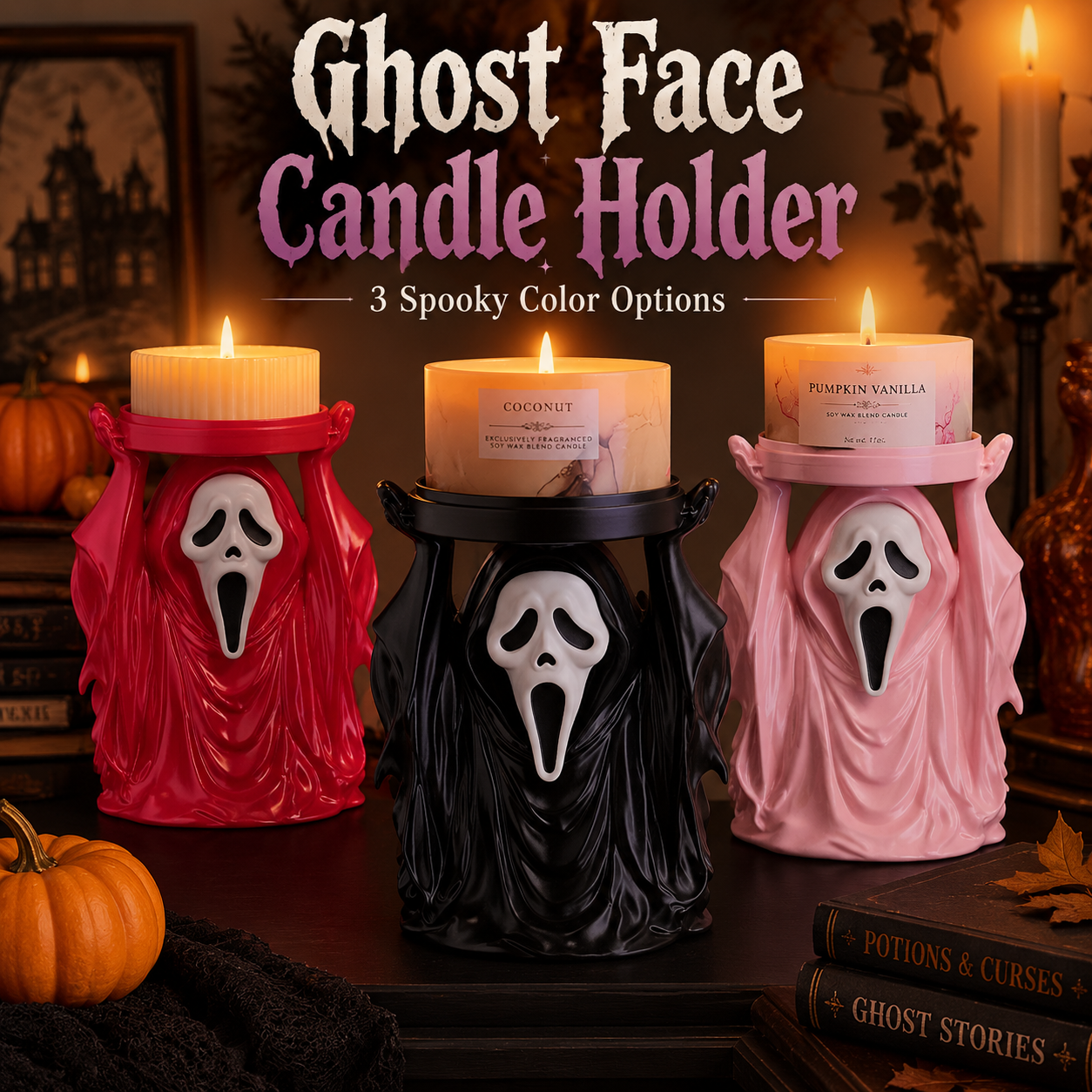 Ghost Face Candle Holder