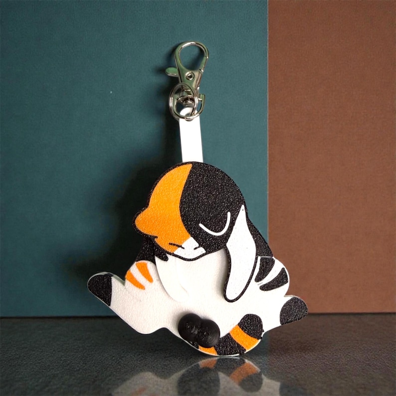 🐱 Funny Cat Keychain – 3D Printed Fidget Toy for Stress & Anxiety Relief 🐱