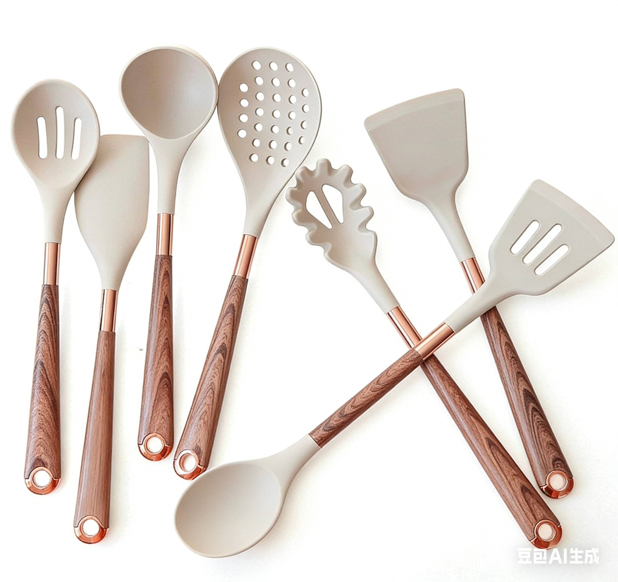 Woodgrain Silicone Kitchen Utensil Set