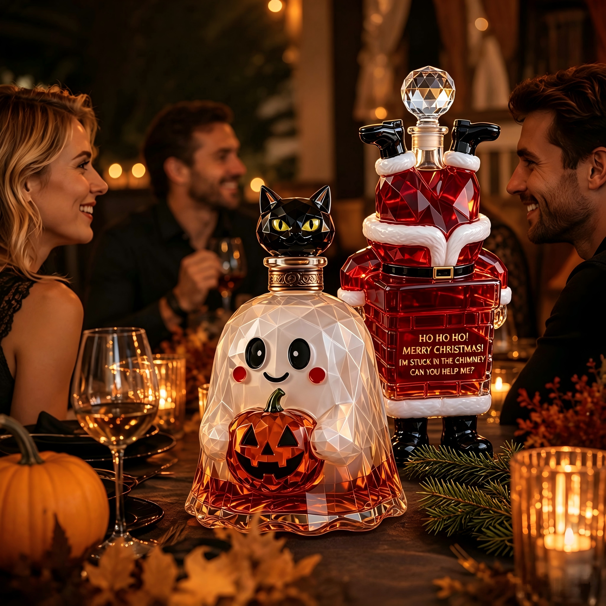 💥 Ship From Stock⚡ 50% Off – Santa Stuck in the Chimney Whiskey Bottle