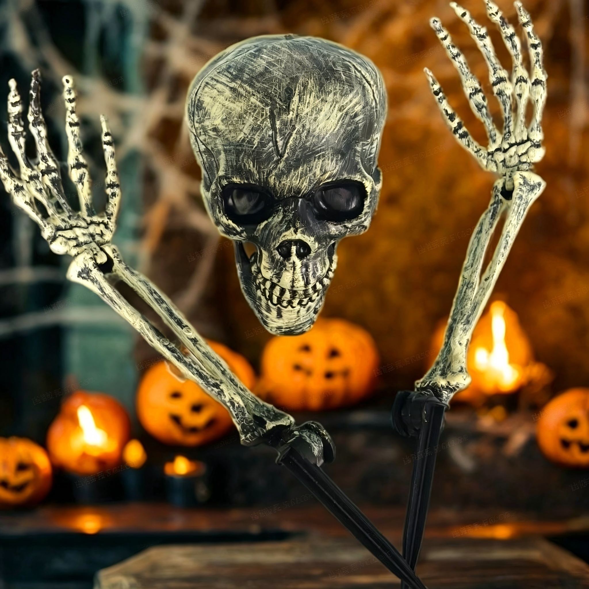 💀 Halloween Skeleton Ground Stake 3-Piece Set