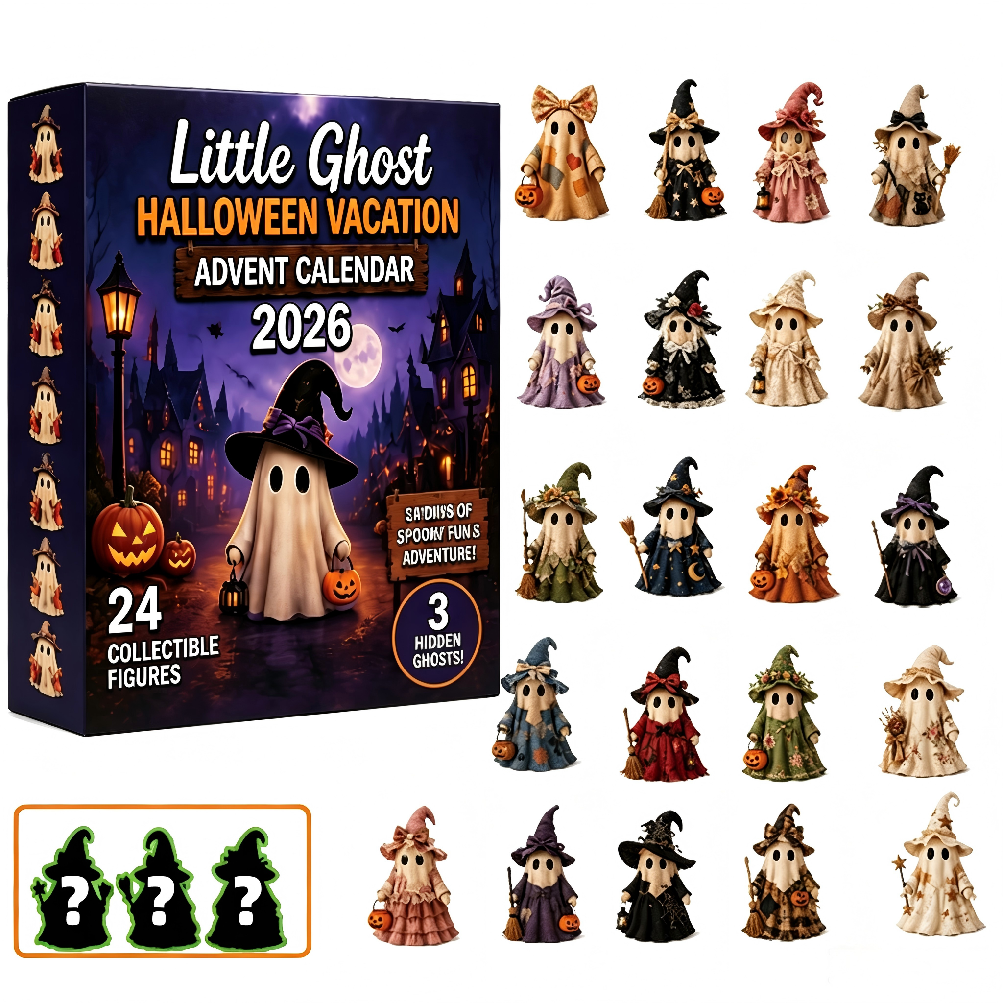 👻 2026 Little Ghost Halloween Advent Calendar Blind Box 💥 24 Days Spooky Countdown Gift Set