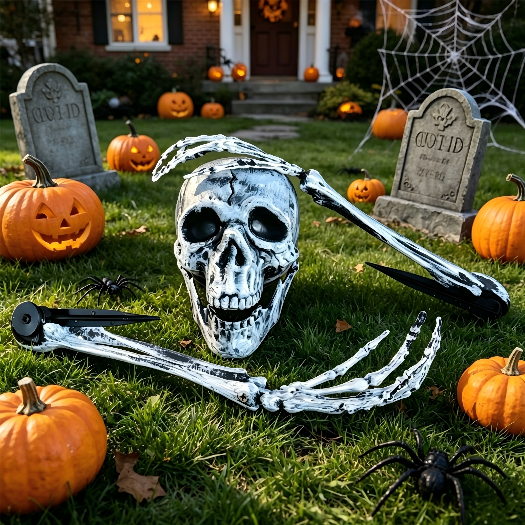 💀 Halloween Skeleton Ground Stake 3-Piece Set