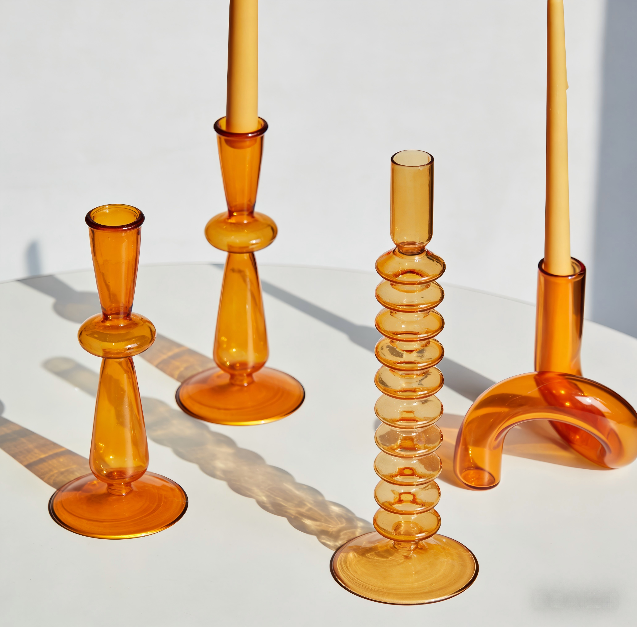Ema Twist Glass Candle Holders