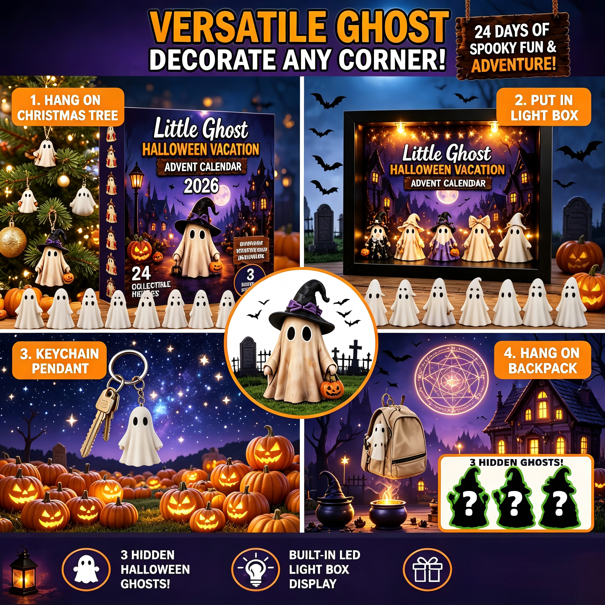 👻 2026 Little Ghost Halloween Advent Calendar Blind Box 💥 24 Days Spooky Countdown Gift Set