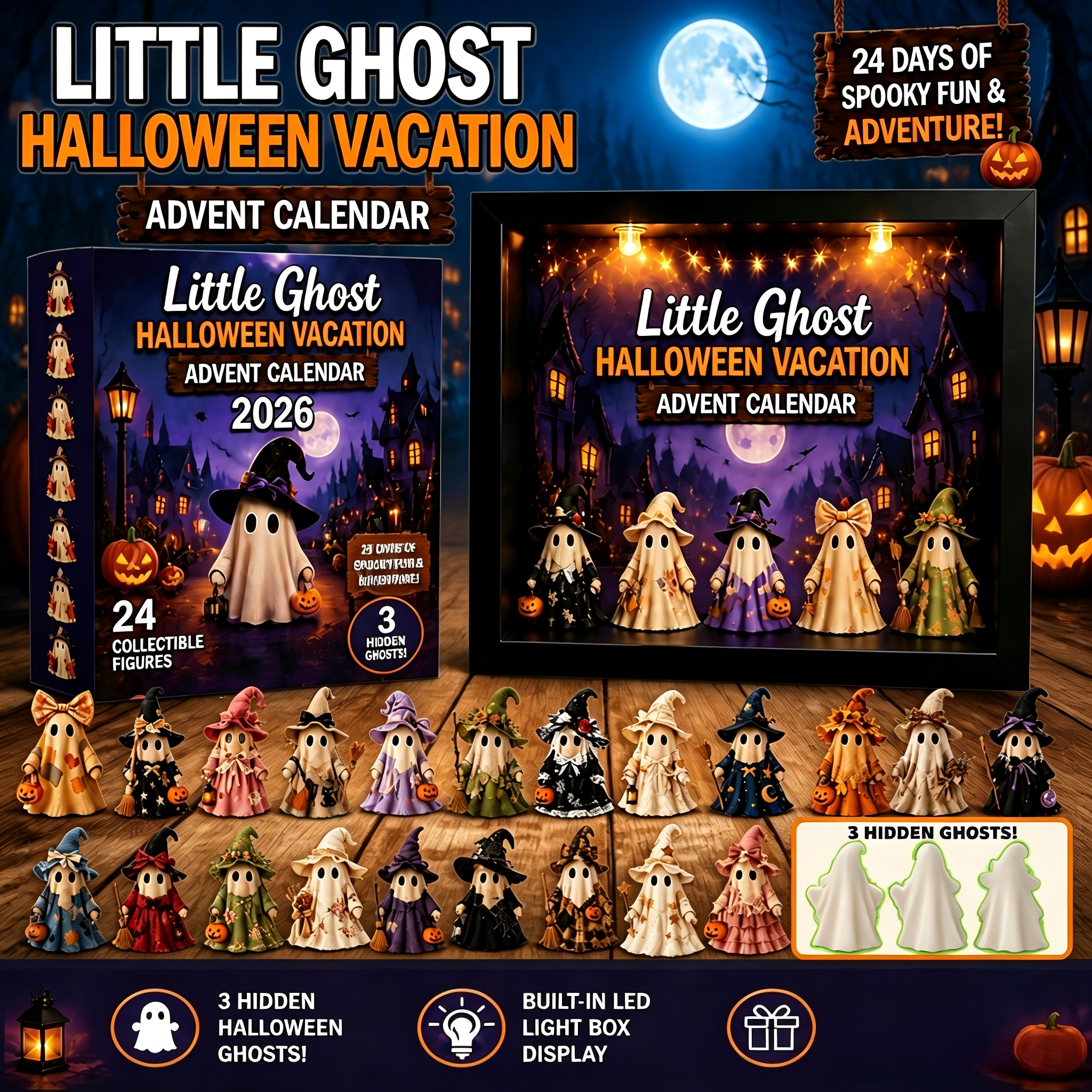 👻 2026 Little Ghost Halloween Advent Calendar Blind Box 💥 24 Days Spooky Countdown Gift Set