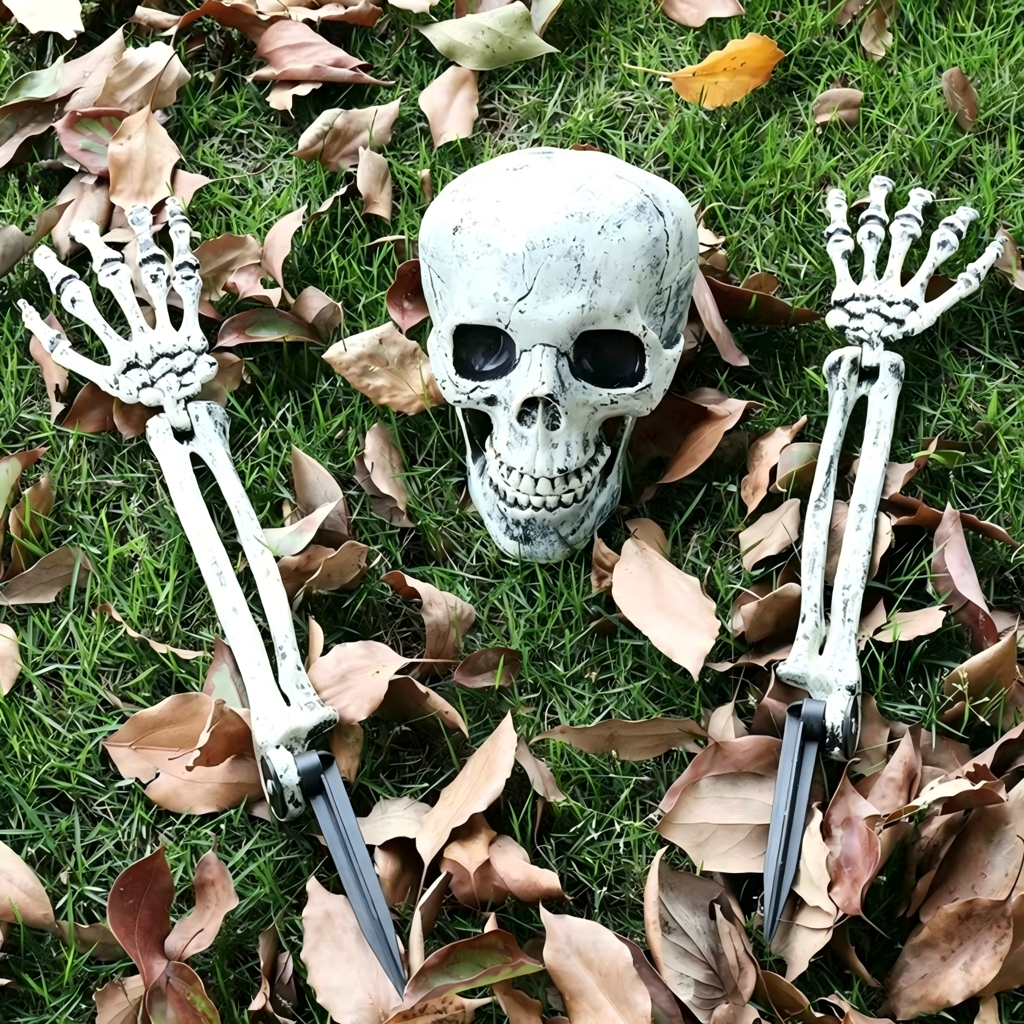 💀 Halloween Skeleton Ground Stake 3-Piece Set