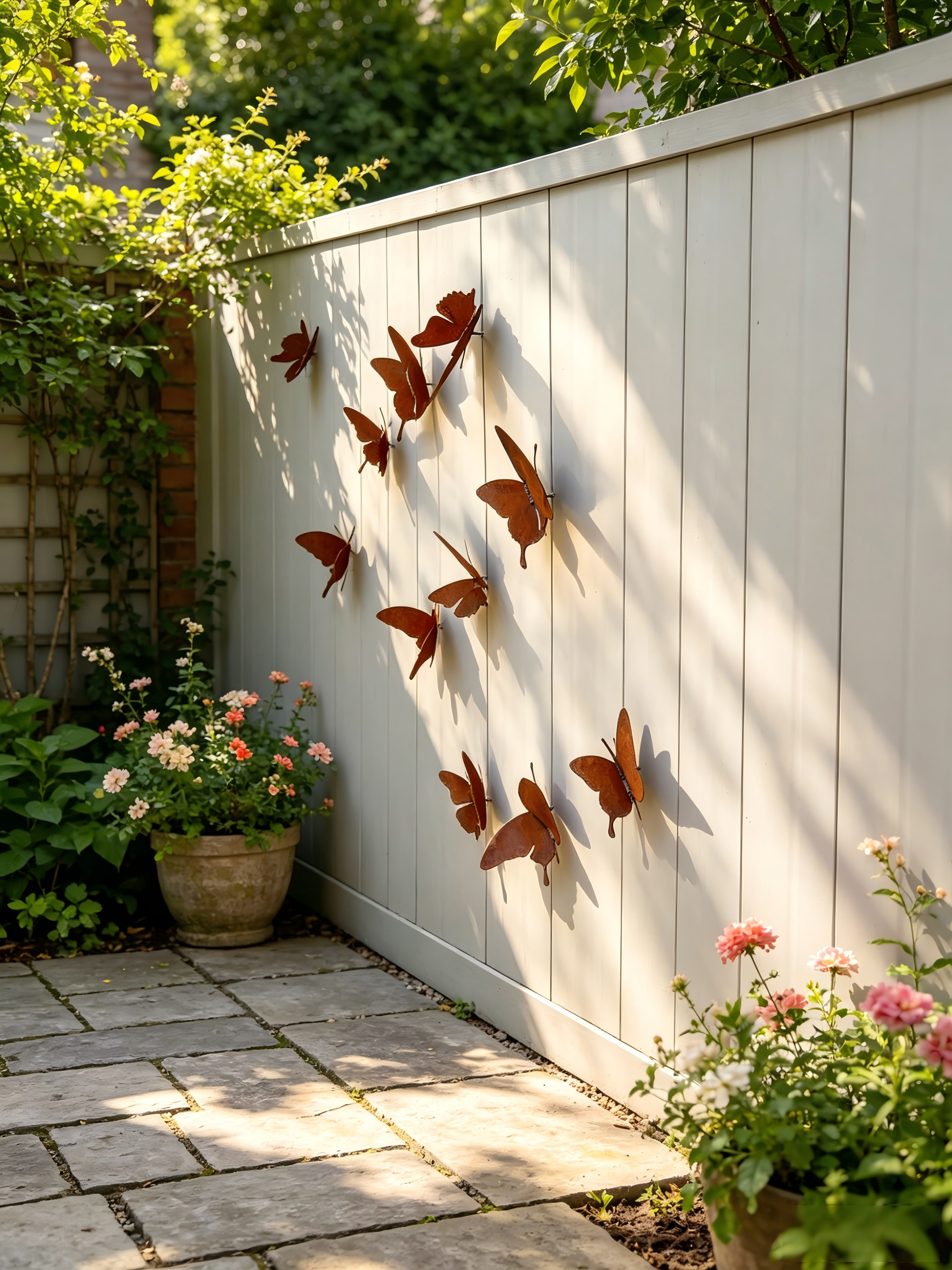 Set of 15 Rustic Butterfly Metal Wall Art – Yard Decor – Animal Garden Sculpture