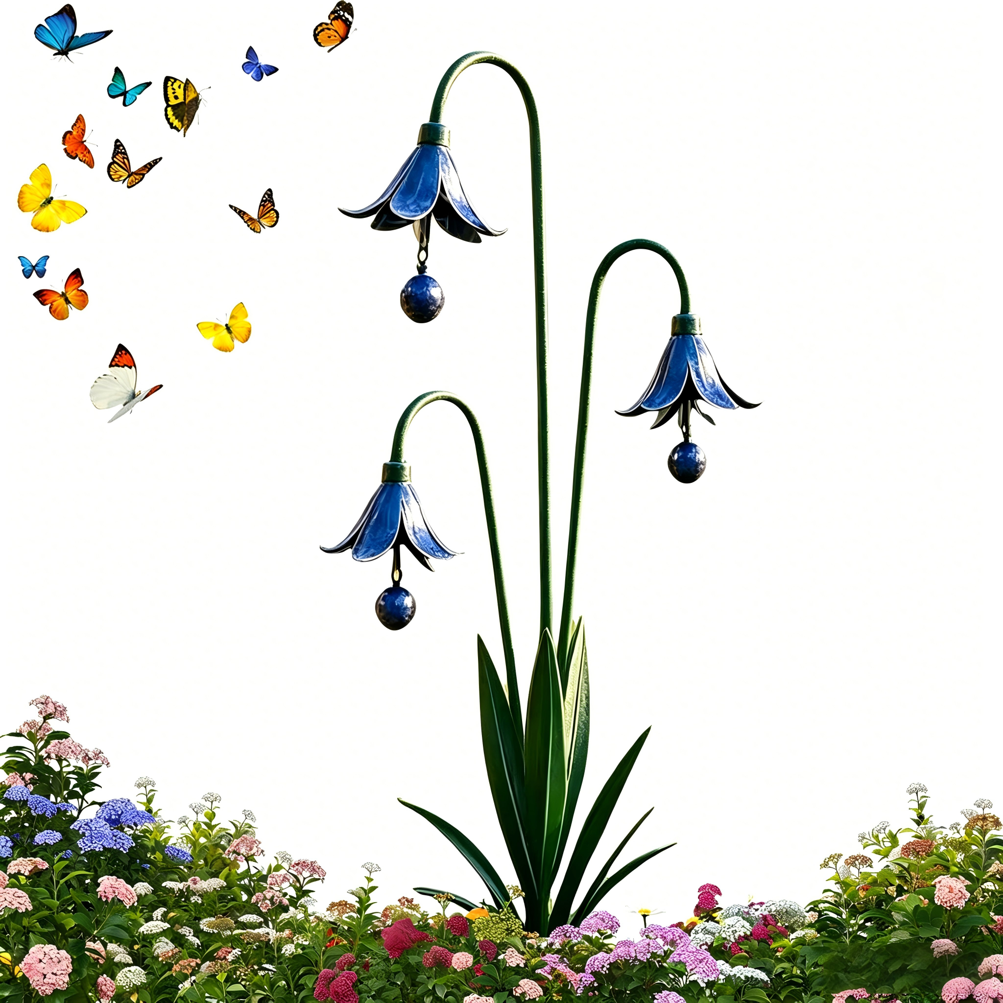 🔥 Hot Selling Yard Art Decor🔔✨Blue Bell Lily of the Valley Metal Garden Stake 