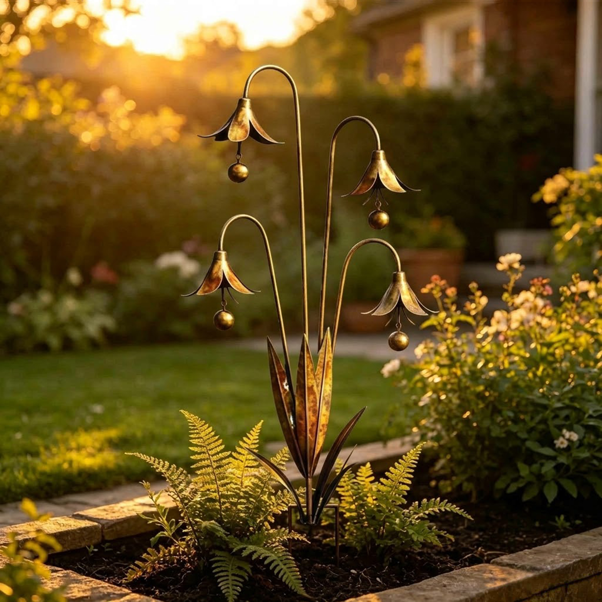 🔥 Hot Selling Yard Art Decor🔔✨Blue Bell Lily of the Valley Metal Garden Stake 